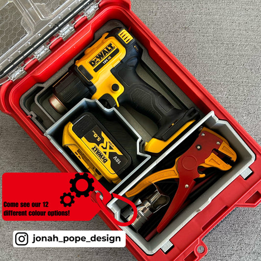 Jonah Pope DeWalt Heat Gun Insert-Milwaukee Packout Compact Organizer, Service Van Organizer, Efficient Tool Storage, Custom Packout Insert